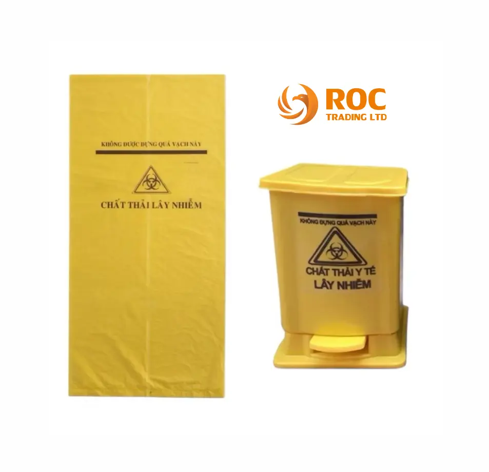 Túi đựng rác vàng in