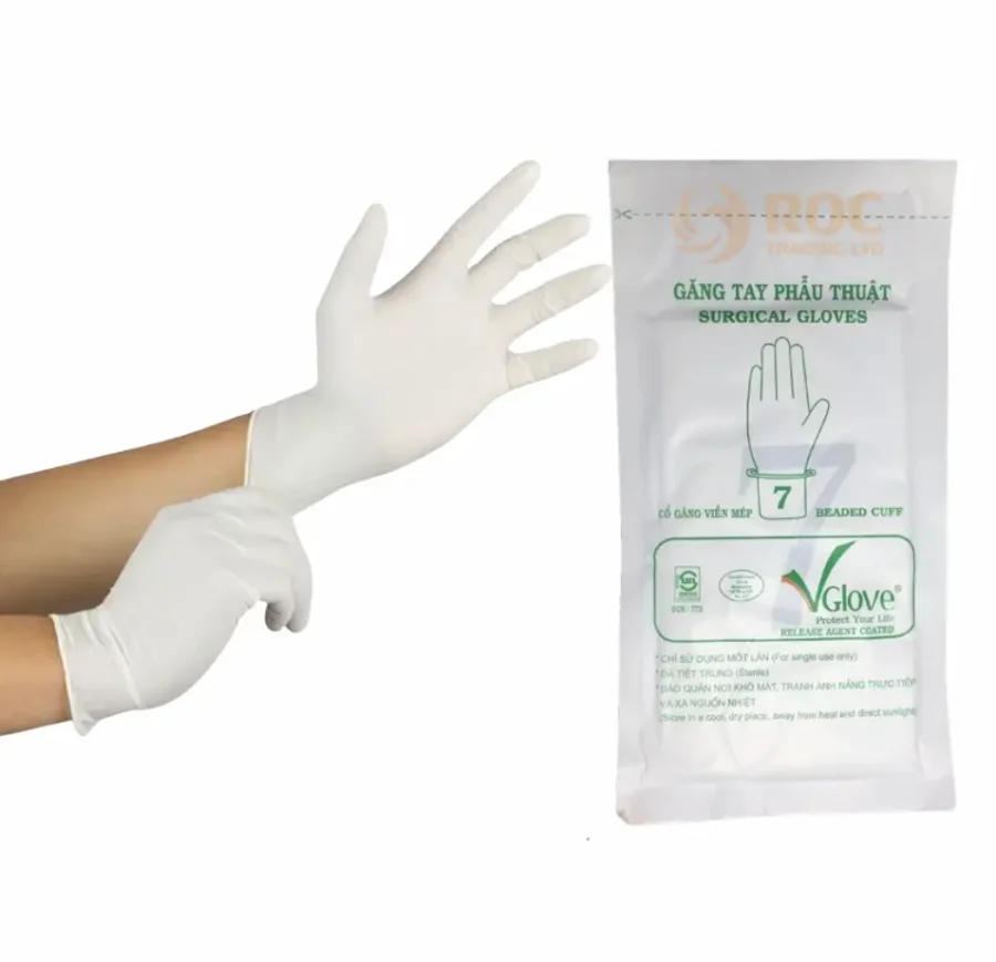 Găng tay phẫu thuật tiệt trùng Vglove giá tốt tại ROC