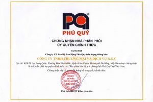 nhà phân phối ủy quyền bảo hộ y tế Phú Quý, Chứng nhận nhà phân phối ủy quyền bảo hộ y tế Phú Quý, ROC