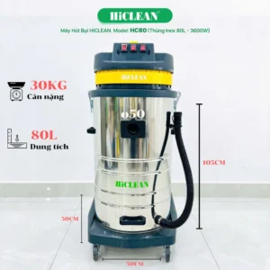 Chi tiết sử dụng máy hút bụi công nghiệp Hiclean HC80