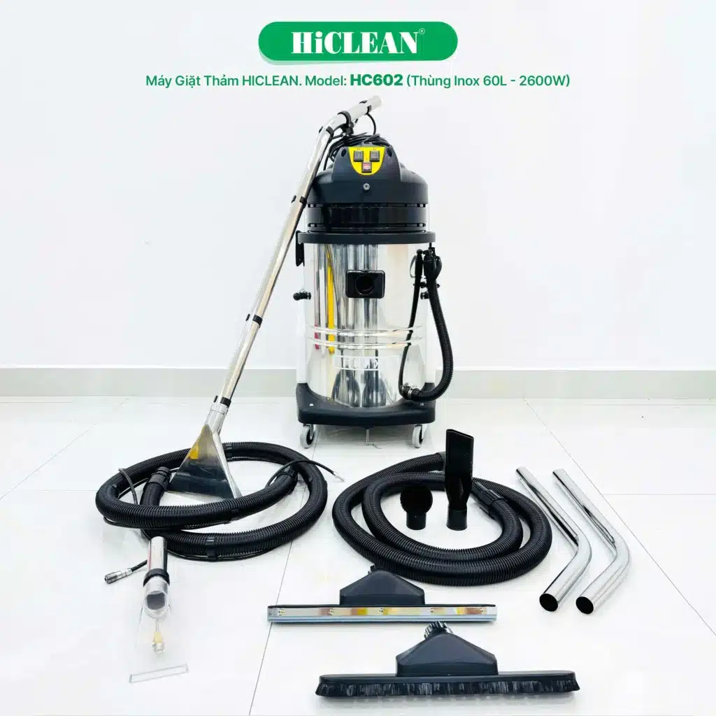 Máy giặt thảm phun hút HiClean HC602 phụ kiện đi kèm tại ROC