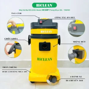 Chi tiết máy hút bụi công nghiệp Hiclean HC30P