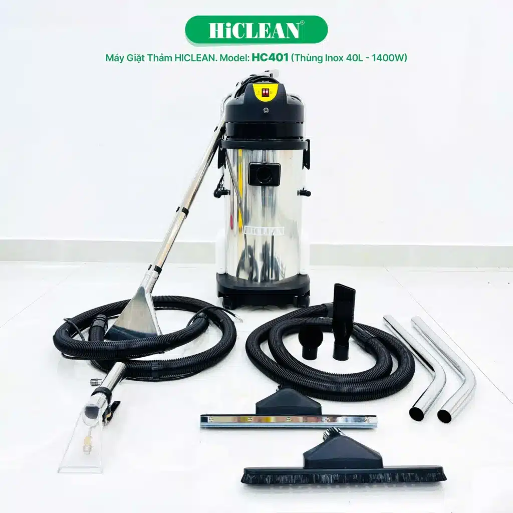 Máy giặt thảm phun hút Hiclean HC401 phụ kiện đi kèm tại ROC 
