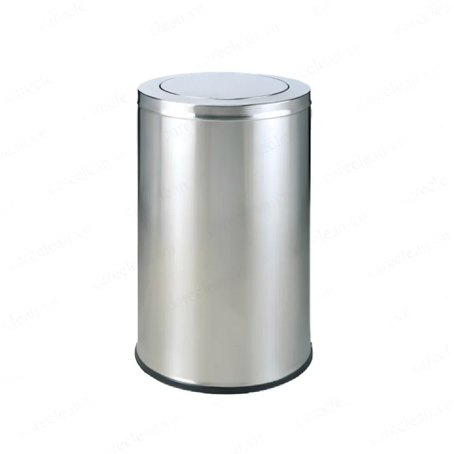 Thùng rác inox nắp lật tròn 48x 81cm tại ROC