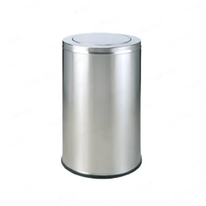 Thùng rác inox nắp lật tròn 48x 81cm tại ROC