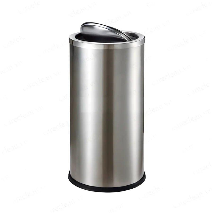 Thùng rác inox nắp lật tròn 25x 60cm tại ROC