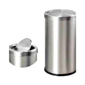 Thùng rác inox nắp lật tròn 25x 60cm tại ROC