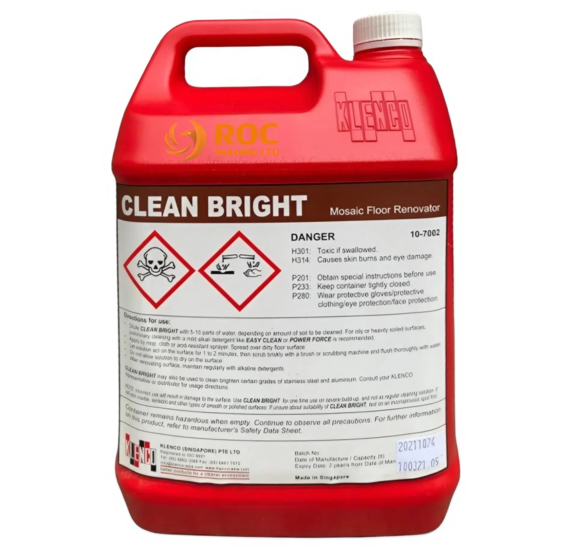 Klenco Clean Bright-5L nước tẩy cặn rỉ sét sàn Mosaic cực mạnh