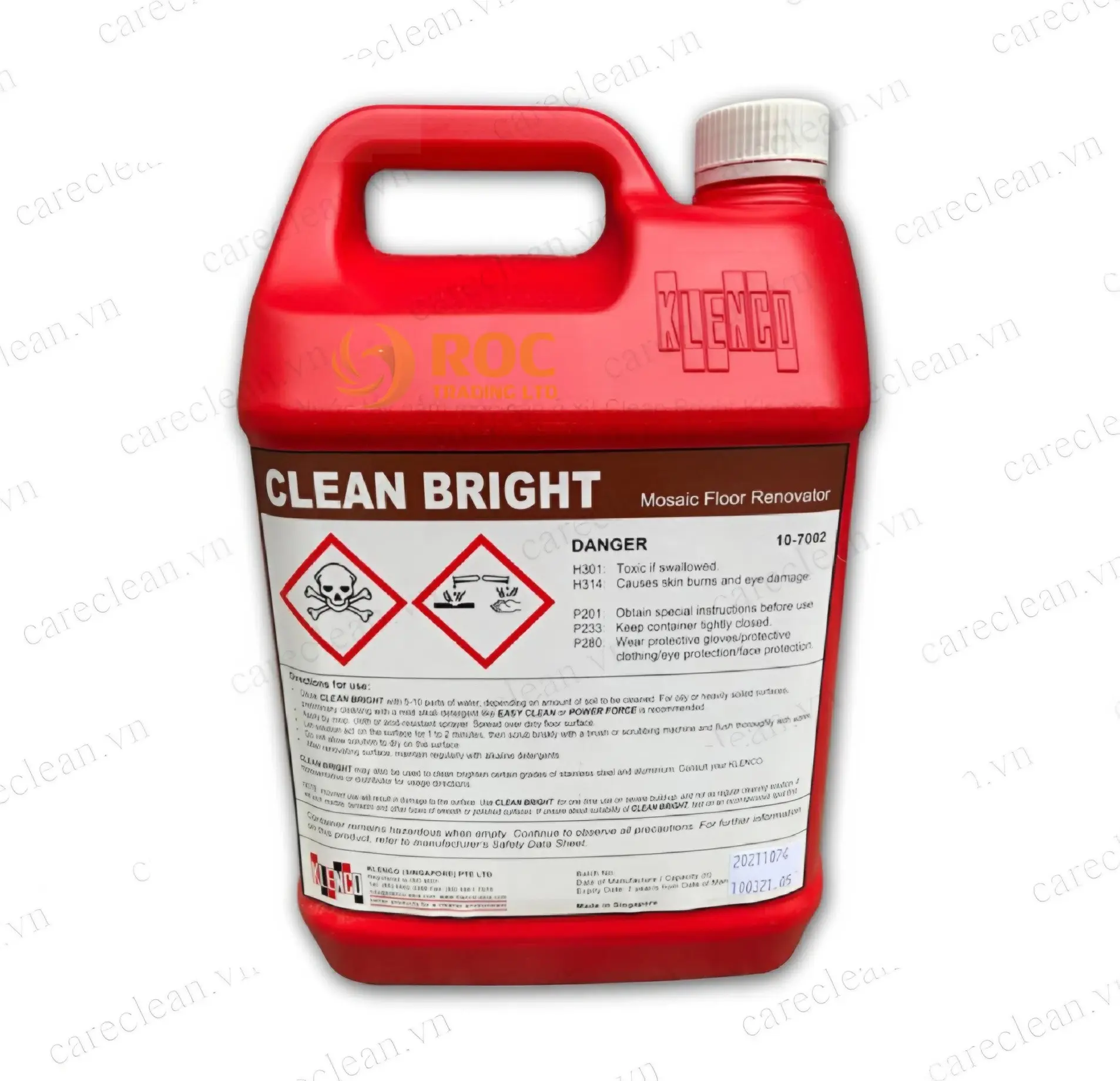 Klenco Clean Bright-5L nước tẩy cặn rỉ sét sàn Mosaic cực mạnh
