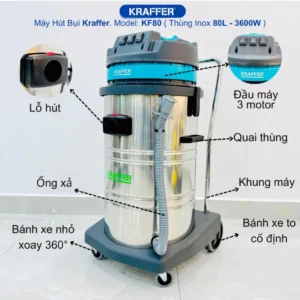 Chi tiết sử dụng máy hút bụi công nghiệp KF80