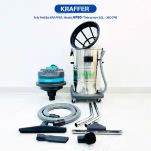 Máy hút bụi công nghiệp Kraffer KF80 bao gồm phụ kiện đi kèm