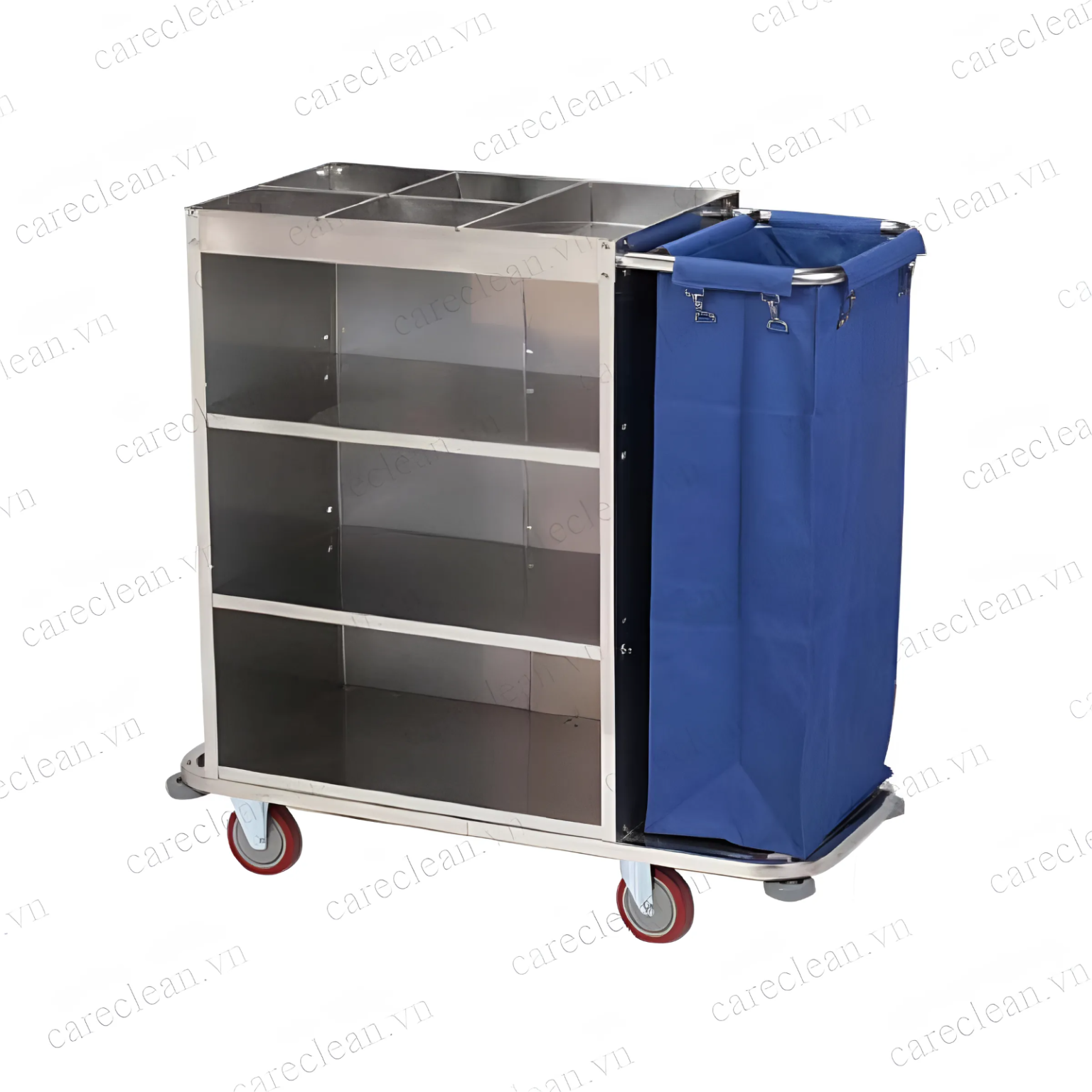 ROC hàng chính hãng Foto & Idee Xe dọn phòng inox 1 túi vải có thể gấp gọn
