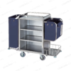 Xe dọn phòng inox 2 túi vải có thể gấp gọn có tại ROC