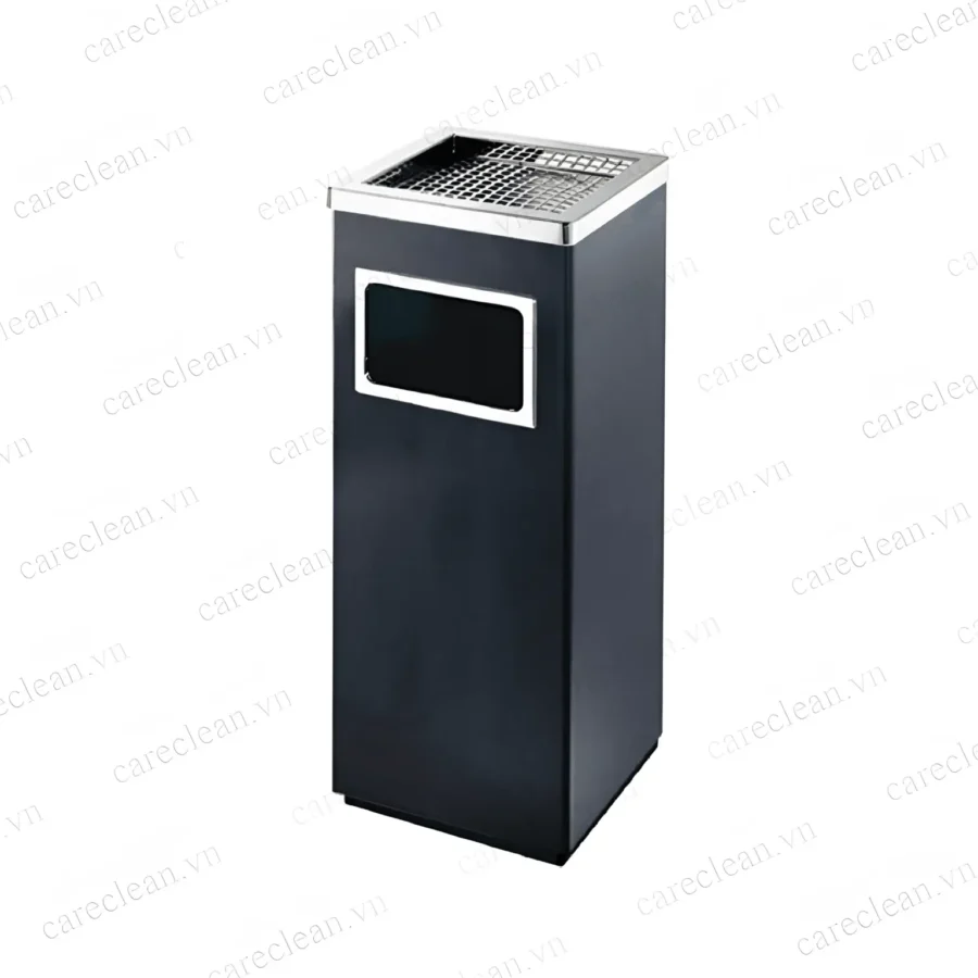 Thùng rác gạt tàn vuông thép sơn tĩnh điện tại ROC