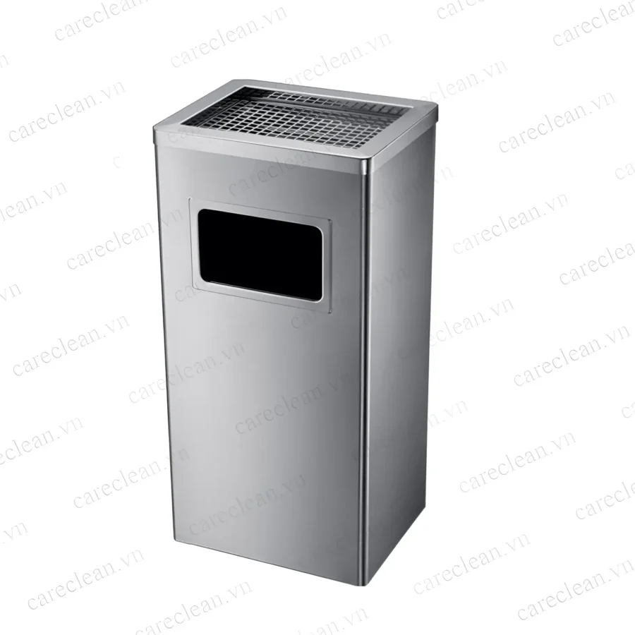 Thùng rác gạt tàn vuông inox tại ROC