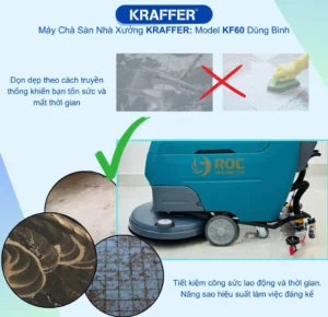 Máy chà sàn nhà xưởng KRAFFER KF60 dùng bình hàng chính hãng
