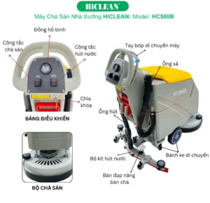 Máy chà sàn nhà xưởng HiClean HC500B chi tiết