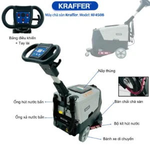 Máy lau sàn gia đình KRAFFER KF450B dùng bình chi tiết về máy
