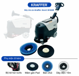 Máy lau sàn nhà gia đình KRAFFER KF450E dùng điện phụ kiện đi kèm
