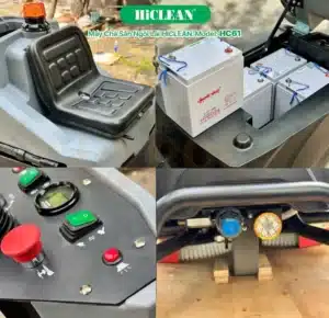 Máy chà sàn nhà xưởng ngồi lái HiClean HC61 chi tiết