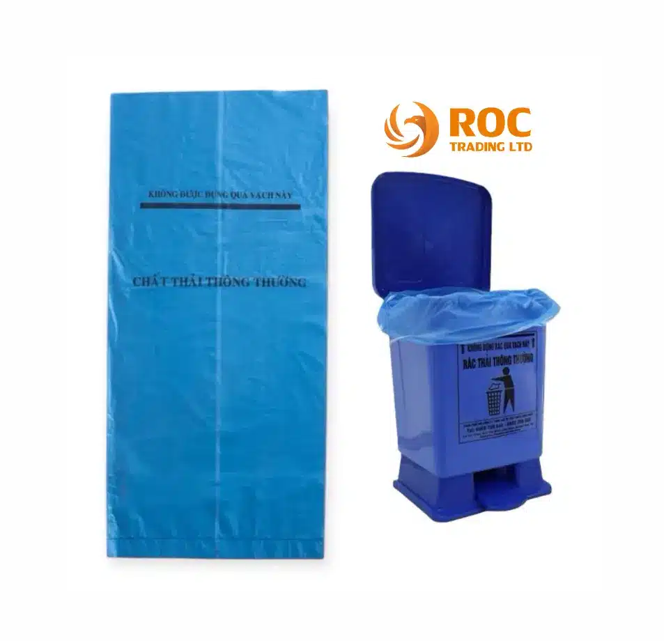 Túi đựng rác xanh in